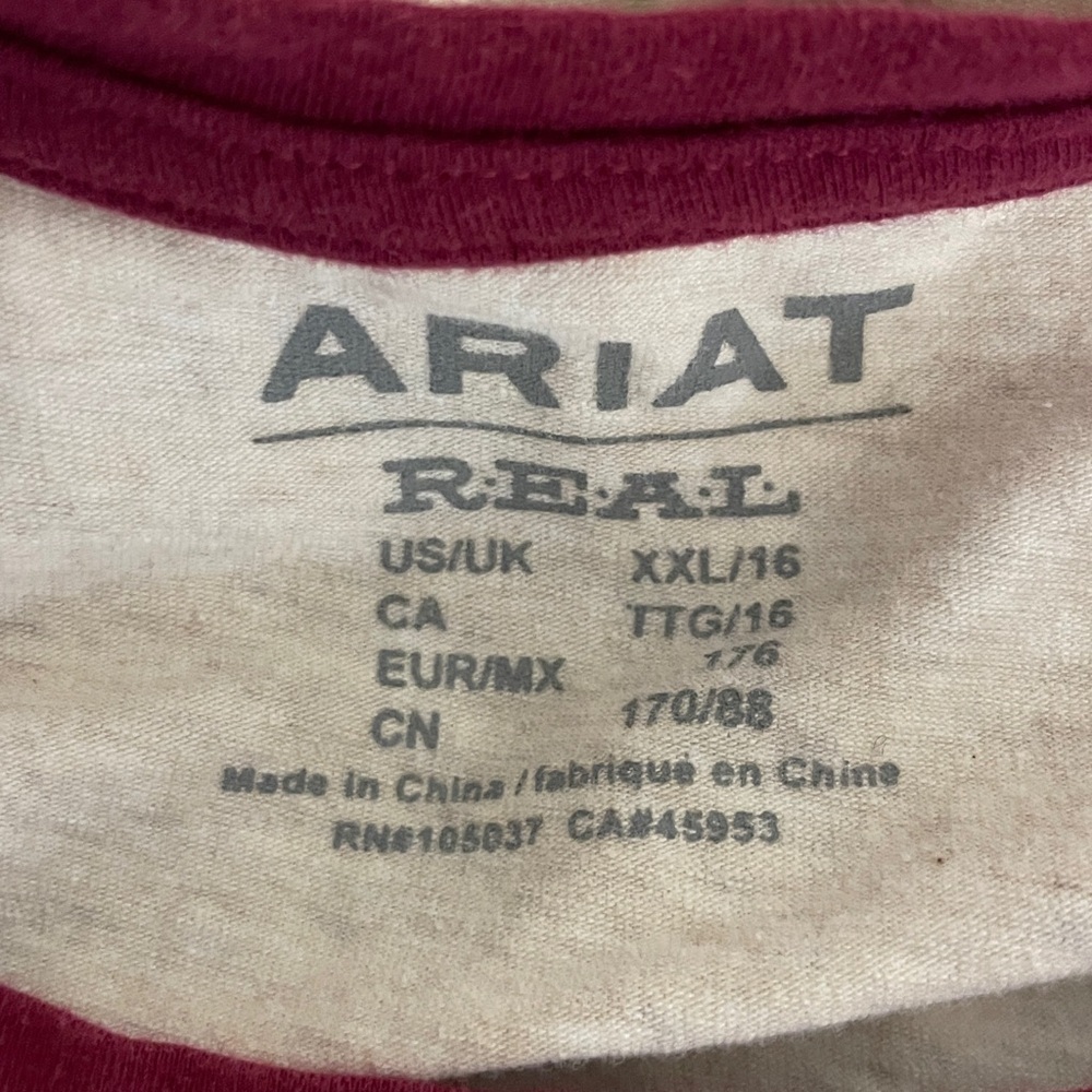 Ariat Youth Girls Baseball long sleeve tshirt size XXL Western Cowgirl Rodeo - Picture 4 of 4
